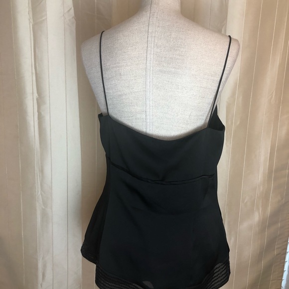 LOFT sheer black cocktail camisole. Size Large - Picture 7 of 8